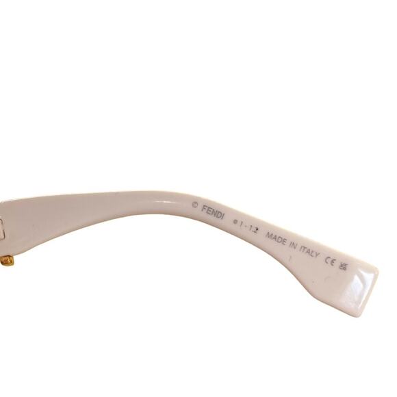 Fendace Cat Eye Ivory White Gold Logo Sunglasses Fendi Versace
